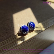 HOJB Natural Lapis Lazuli 5A Round S925 Silver Earring 8mm θε―Άθ»ε€©ηΆιιη³5Aεε½’S925ιΆθ³η―8mm