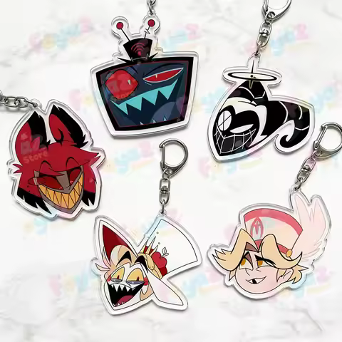 Anime Characters Keychain Accessories Bag Charms Alastor Angel Lucifer Charlie Lute Vox Velvette Val
