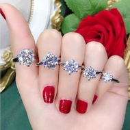 PT950 platinum diamond ring 1 carat D color moissanite ringPT950鉑金鉆戒1克拉 D色莫桑石戒指女潮18k白金情侶對戒男