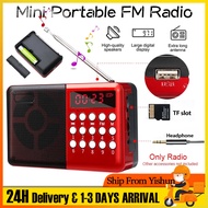 Mini Portable Radio Handheld Digital | FM | USB | TF | MP3 | Player Speaker Rechargeable Light-Weigh