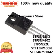2PCS 3N62K3 3NK80Z 5N52U 13NM60N 24NM60M2 STF3N62 STF3NK80 STF5N52 TO220F STF3N62K3 STF3NK80Z STF5N5
