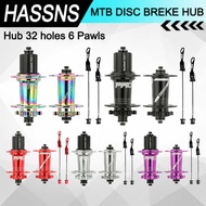 HASSNS PRO7 MTB Pawls 3 Teeth 32 Ultralight 120 Beeps 4 Bearing Cassette Hub 36 Holes 6 pawls mtb