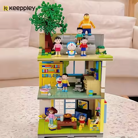 Keeppley Doraemon Series Building Blocks Cement Pipes Time Machine Puzzle Toys Children's Toys Crayo