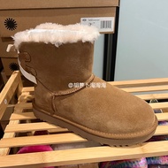 Only Size 6 Clearance UGG Autumn Winter New Style Satin Bow Wool Warm Short Tube Snow Boots Women Bo