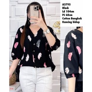 A3795 Motif Cotton Blouse 3795