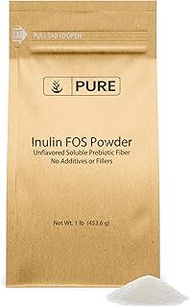 100% Pure Inulin FOS Powder, 1 lb, 2600 mg Serving, Unflavored, Made from Jerusalem Artichoke, Non-G
