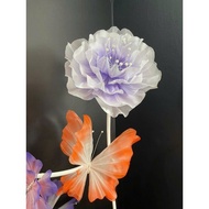 1 giant flower pillar + butterfly, giant flower tree, chiffon flower, giant butterfly for decor