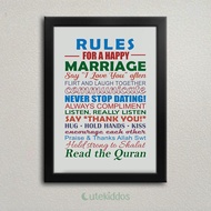 Rules for a Happy Marriage Poster Wedding Gift Anniversary Gift