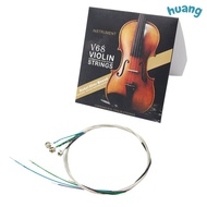LONNG Full Set Violin String, Mixed Colors Stainless Steel Wire Violin Strings Set, Professional Vio