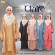 ADEL Claire Plus Size Baju Kurung Kaftan Moden Muslimah Dewasa Premium Shimmer Plain Lace Koleksi Raya 2024
