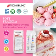 Tecnoblend Strawberry Soft Serve Ice Cream Powder 1kg From Italy, Soft & Smooth Fragola Gelato, Berr