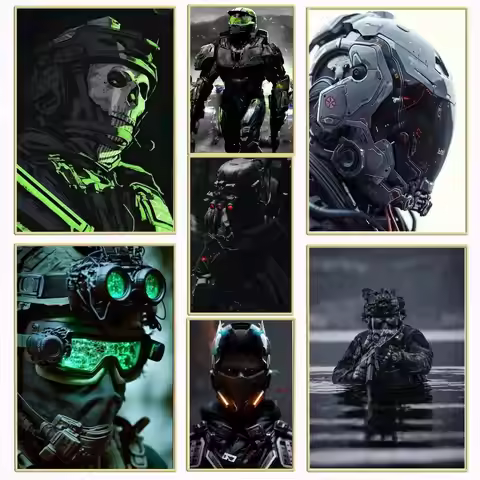 1PC Call of Duty games poster Self-adhesive Art Waterproof Paper Sticker Coffee House Bar Room Wall 