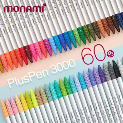 Monami 60 Colors Fiber Watercolor Gel Pen Marking Key Points Water-based Colored Ballpoint Pen Stati