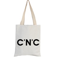 Ready Stock Fashion  Canvas Bag with Zip Tuition Bag Shopping Bag Cartoon Bags Men Women Shoulder 72