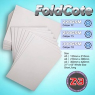 Foldcote Board Paper in 220gsm / 250gsm /300gsm Fold Cote