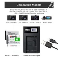 全新 NP-BX1 Sony 相機電池 攝錄機 代用鋰電池 (包2粒電池加送USB LCD 充電器套裝) Brand New NP-BX1 Replacement Lithium Battery (2 Batteries with USB LCD Charger Set) Compatible Sony Camera Camcorder RX-100VII , Vlog Camera ZV-1, ZV-1F, HX-90, WX800, RX1R II ,etc ...