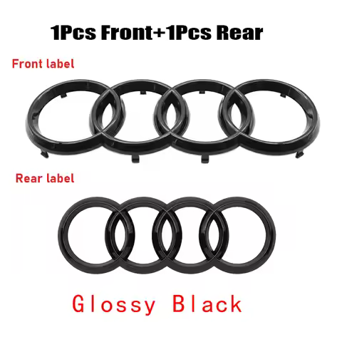 3D ABS 4 Rings Logo Audi Emblem Car Front Hood Emblem Bonnet Badge Rear Trunk Badge For Audi A3 A4 A
