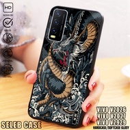 Vivo V2026/V2027/V2029 Silicone Case - Dragon Design - Glass Gray Softcase