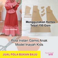 Pola Instan Gamis Anak Perempuan Model Inayah Kids | Pola Baju Anak Perempuan