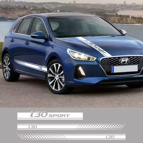 Car StickersAuto Hood Door Side Graphics Racing Sport Stripes Decor Decal For Hyundai I30 I 30 N Lin