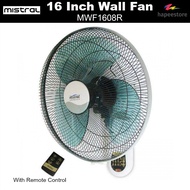 Mistral 16 Inch Wall Fan With Remote Control - MWF1608R (1 Year Warranty)