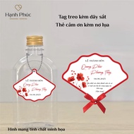 Hanging tag set with iron wire, paper tag with tassel/silk bow - Propeller shape