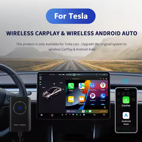 Binize Wireless CarPlay Adapter For Tesla Model 3 Model Y Portable Wireless CarPlay & Android Auto O