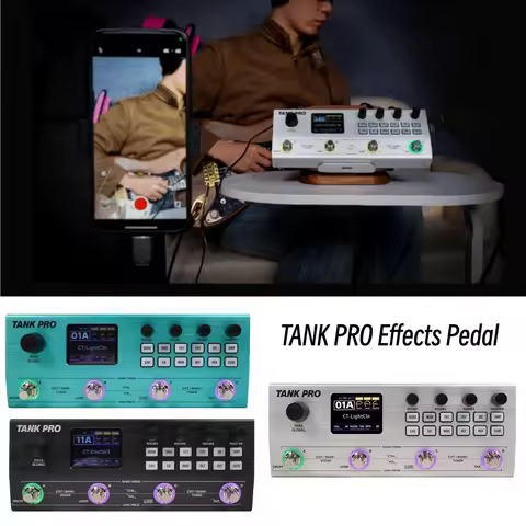 M-VAVE TANK PRO Guitar Integrated Effects Pedal Amp/Cab Sim 120 Presets 300+Effects 150s Looper Drum