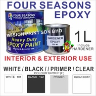 1L Four seasons epoxy paint / white / black / primer grey or clear coat / for floor finish coat