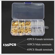 สีเหลือง Crimp Terminal Block ชุดโปร่งใสฝาครอบป้องกันชายหญิง Docking Terminal Connector Kit 2.8 4.8 