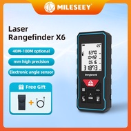 Mileseey X5 X6 Laser Rangefinder 40M 60M 80M 100M Rechargeable Gauge Distance Gauge Angle Sensor Han