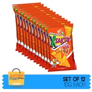 WL FOODS XSAKTO CORN CHIPS SPICY PIZZA FLAVOR 10G / PACK OF 12