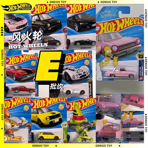 2026 Hot Wheels Mainlines Case Mix E THE SIMPSONS FAMILY CAR PAGANI CONE SHAKER AUDI 1:64 Diecast Al