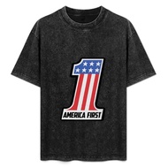america first T-Shirt oversizeds vintage t shirts blue archive mens t shirt graphic