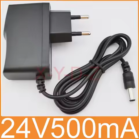1PCS 24V500mA New AC 100V-240V Converter Adapter DC 24V 0.5A 500mA Power Supply EU Plug DC 5.5mm x 2
