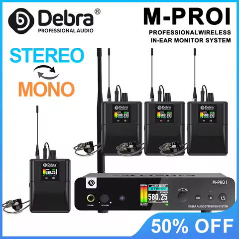 Debra M-PROI Wireless Audio System 560-690MHz Bluetooth 24bit/44.1kHz 7ms Delay 80m Range for Studio