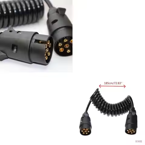 K1KE Trailer Truck Board Curly Connector Extension Cable 1.85M7pin Plug Flying Socket