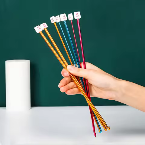 27cm Long Crochet Hook Aluminum Afghan Tunisian Crochet Hook 11 Sizes Knitted Sweaters Scarves Color