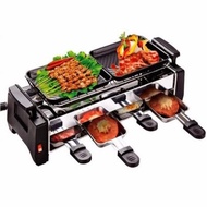 Electric Heat Control Durable Stainless Steel Non-Stick Barbecue BBQ Grill Pan