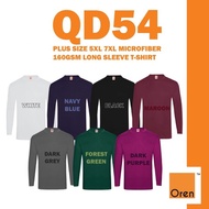 OREN SPORT Plus Size 5XL 7XL Microfiber Long Sleeve T-Shirt Unisex QD54