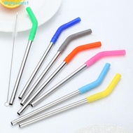 DOREEN1 2Pcs Metal Straw, With Silicone Tip Reusable Stainless Steel Straw, Eco-friendly Detachable Smooth Surface 8mm Stanley Cup Straw Juice