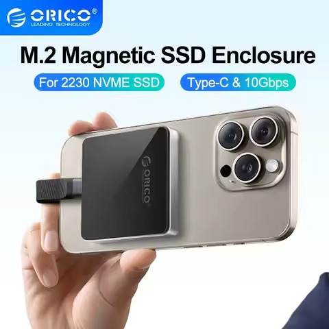 ORICO Magnetic M.2 2230 NVMe SSD Enclosure Magsafe SSD Case USB C 3.2 Gen2 to NVMe PCI-E for iPhone 