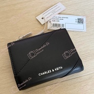 🇸🇬限定🆕正貨 | CHARLES&KEITH Trin 子母釦斜線簡約純色多卡位零錢短款銀包 Charles & Keith Trin Stitch-Trim Folded Wallet Handb