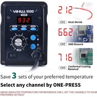 YIHUA 959D-Digital Hot Air Rework Station, High Power with 3 Memories, Airflow Efficiency, °F /°C Di