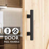 WJHH มือจับประตู มือจับประตู สแตนเลส สีดำ สำหรับประตู ไม้ เหล็กคาร์บอนและสแตนเลสแท้ 304 มือจับประบานเลื่อนประตูยสไตล์อุตสาหกรรมหนักแบบแข็งประตูโรงนาแบบเลื่อนดึงมือจับประตูโรงรถเพิงฮาร์ดแวร์โลหะ 1.2 กก