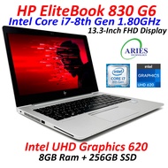 Refurbish Laptop HP Core i5 8th Gen NoteBook, HP EliteBook 830 G6 13.3" NoteBook, 8GB Ram, 256GB SSD