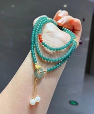 4mm瓜地馬拉 天然原礦A貨糯種藍水翡翠 危料翡翠平安扣設計項鍊