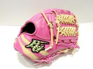 日本品牌 Hi-Gold (HG) 特選C18皮革 硬式牛皮 棒壘球 野手手套 密網檔 粉紅色