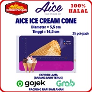 Terlaris Aice Sugar Cone Ice Cream Waffle Isi 25 Pcs - Eskrim Cone