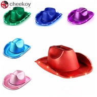 CHEEKOY Light Up Cowgirl Hat, Comfortable Composite Space Cowgirl Hat, Durable Shiny EVA LED Cowboy 